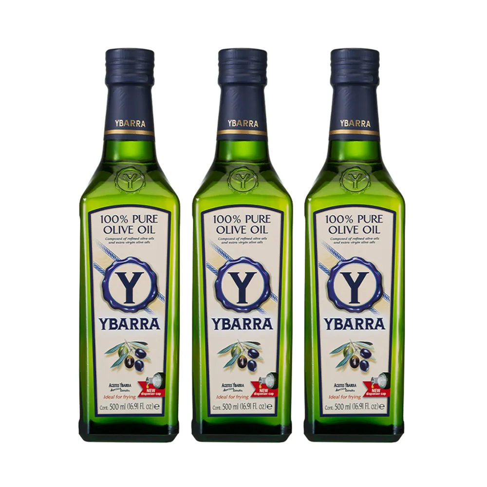 【YBARRA】益百萊 西班牙純橄欖油 Pure Olive Oil(500mlx3瓶/玻璃瓶裝/雙10限定)