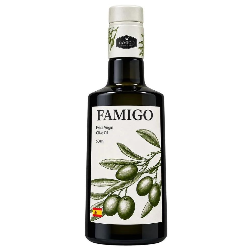 【FAMIGO】法米戈 西班牙原裝 冷壓特級初榨橄欖油 500ml 經典款 (可生飲/酸度小於0.22%/橄欖選用Picual)