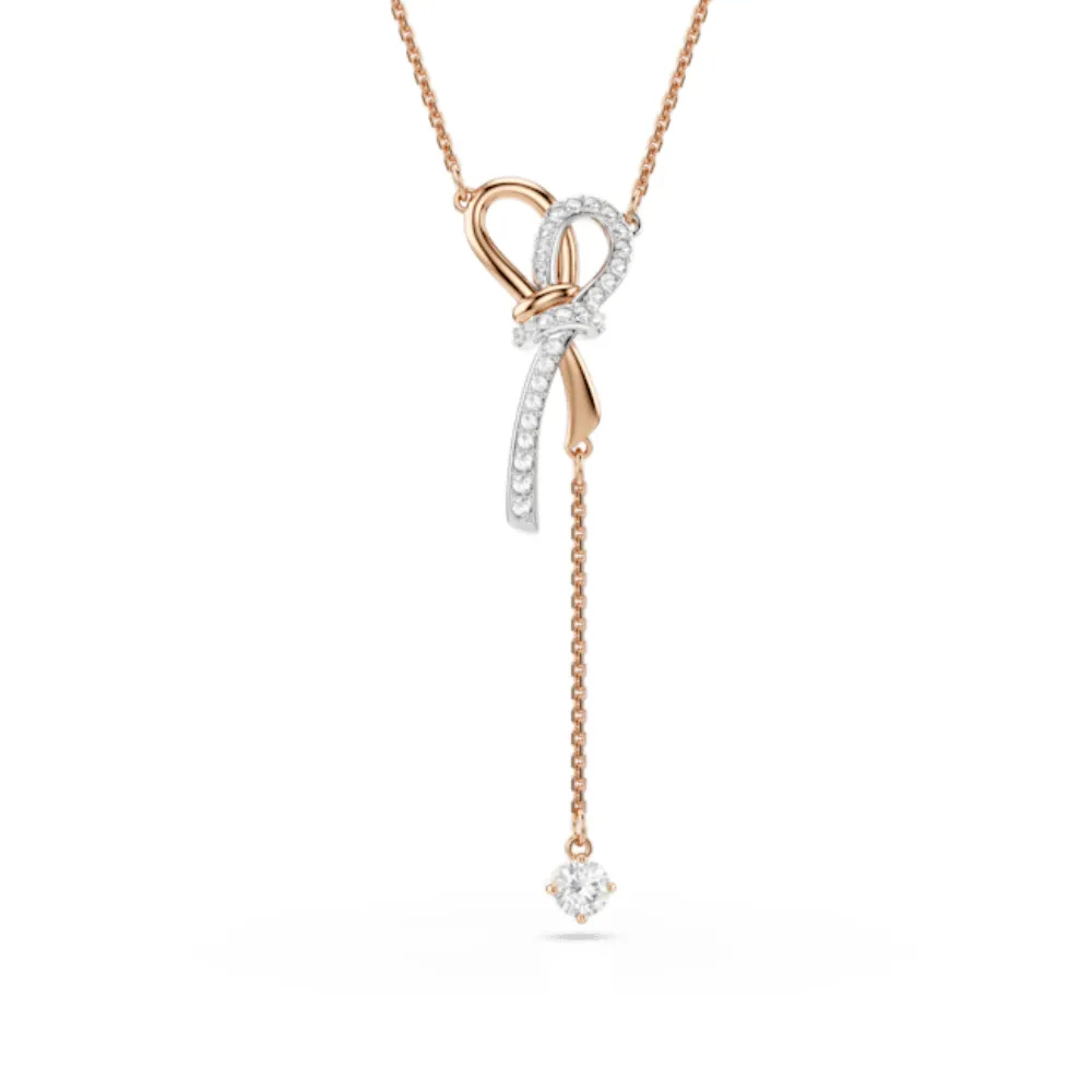 【SWAROVSKI 施華洛世奇】官方直營 Hyperbola 蝴蝶結項鏈 多種金屬潤飾 千金風天花板 | 5753336 新品