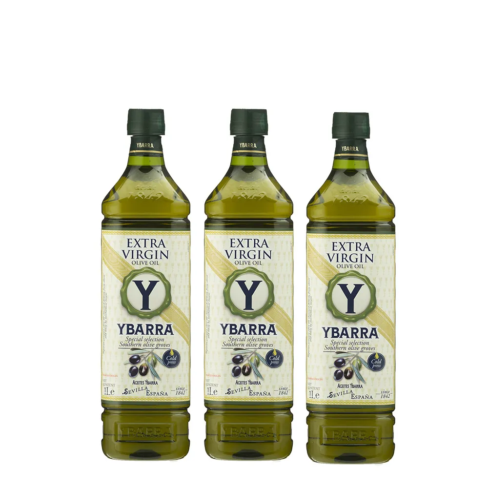【YBARRA】100%特級冷壓初榨橄欖油1000mlx3入 (雙10限定/PET食品級裝/西班牙原裝進口)