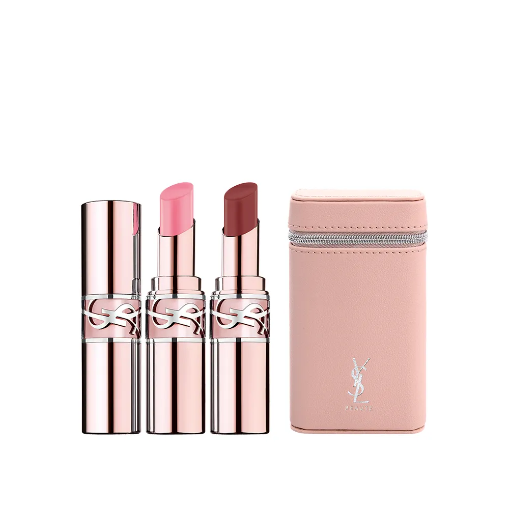 【YSL】官方直營 情挑誘光潤唇膏2入組(水潤唇膏/精品潤唇膏/護唇膏/新色上市)