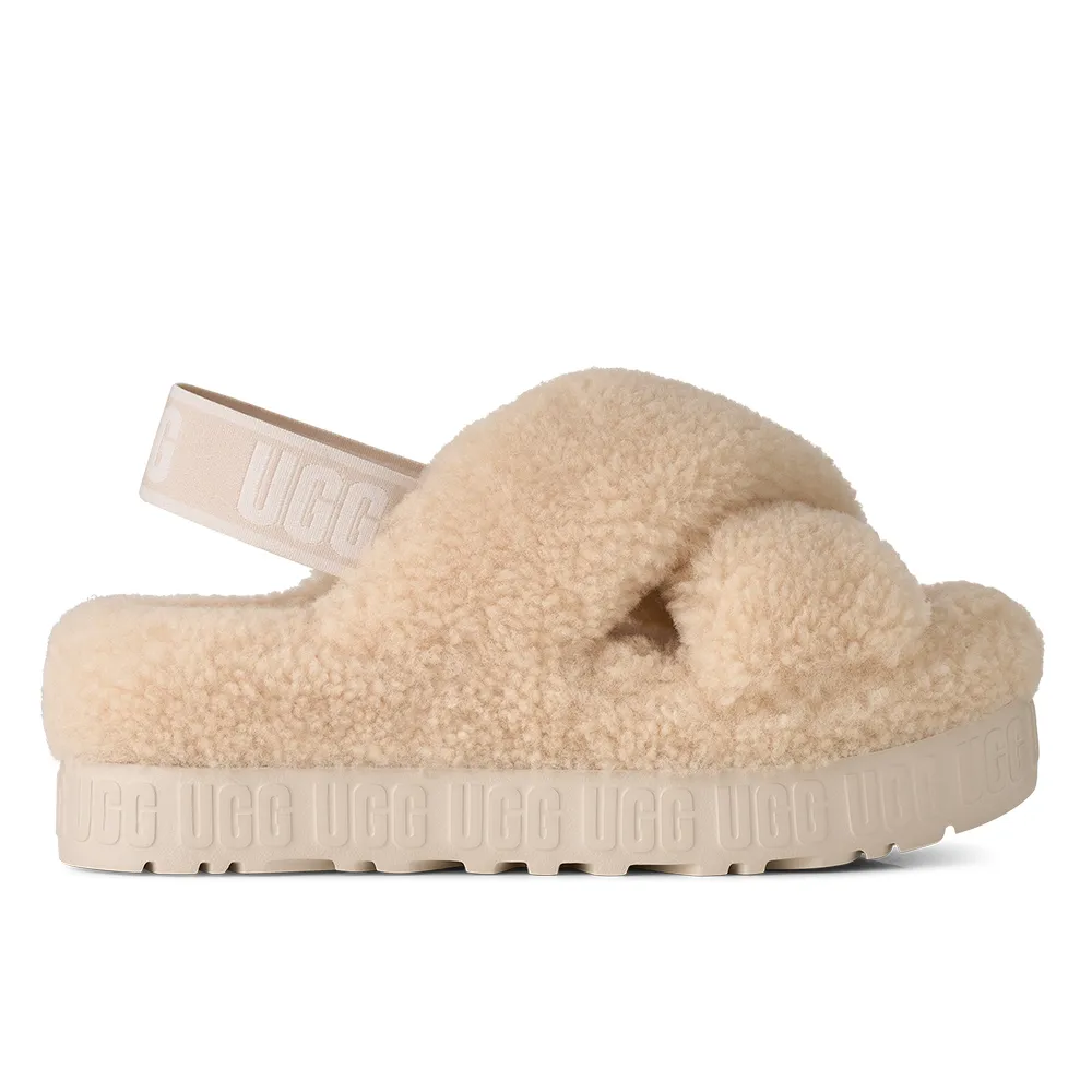 【UGG】涼鞋 女鞋 交叉毛絨序帶涼鞋 Oh Fluffita Cross Strap 自然白 UG1191135NAT