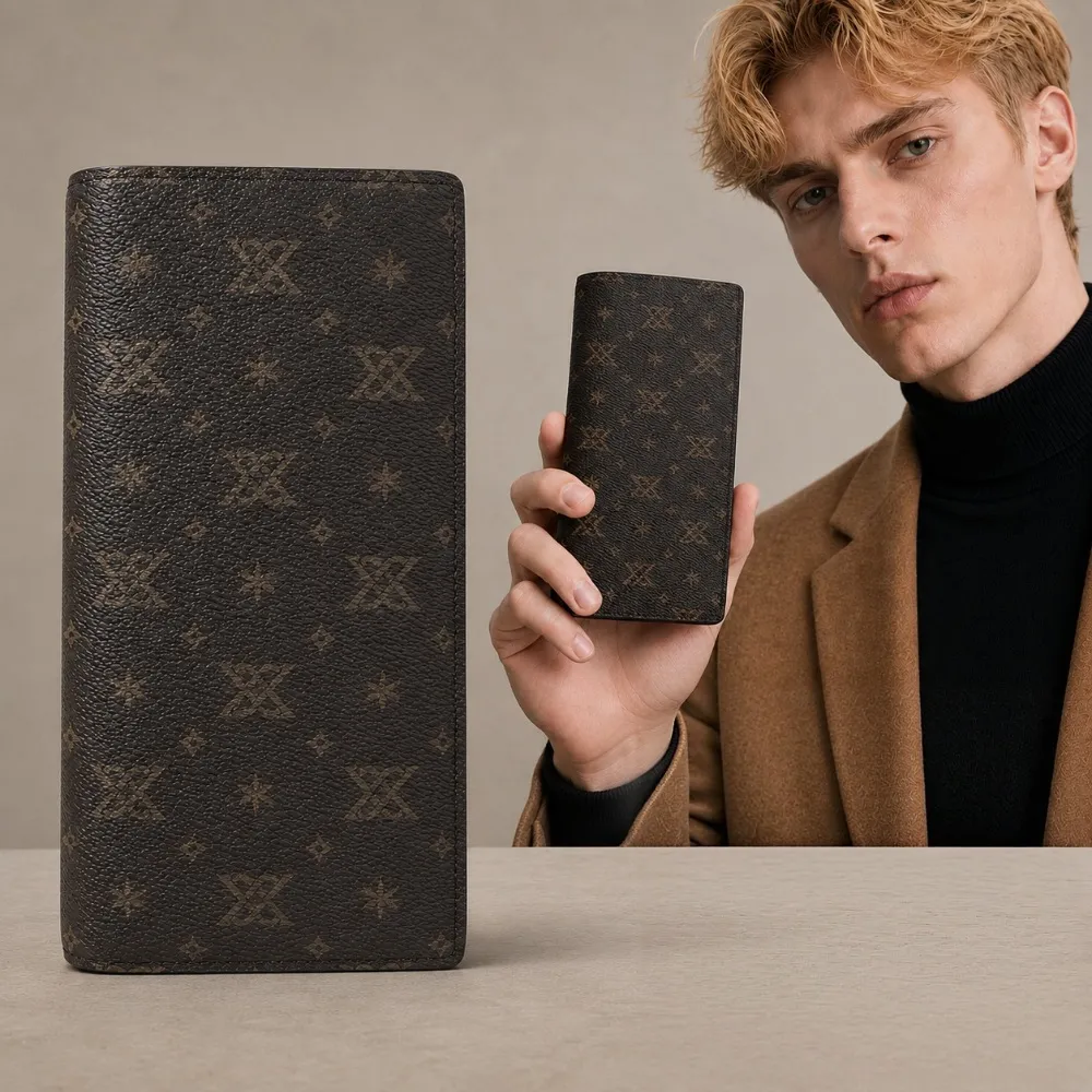 【KAYLEE TAYLOR】皮夾 錢包 老花長夾 西裝長夾 真皮錢包 男生皮夾 錢夾 牛皮錢包 禮物