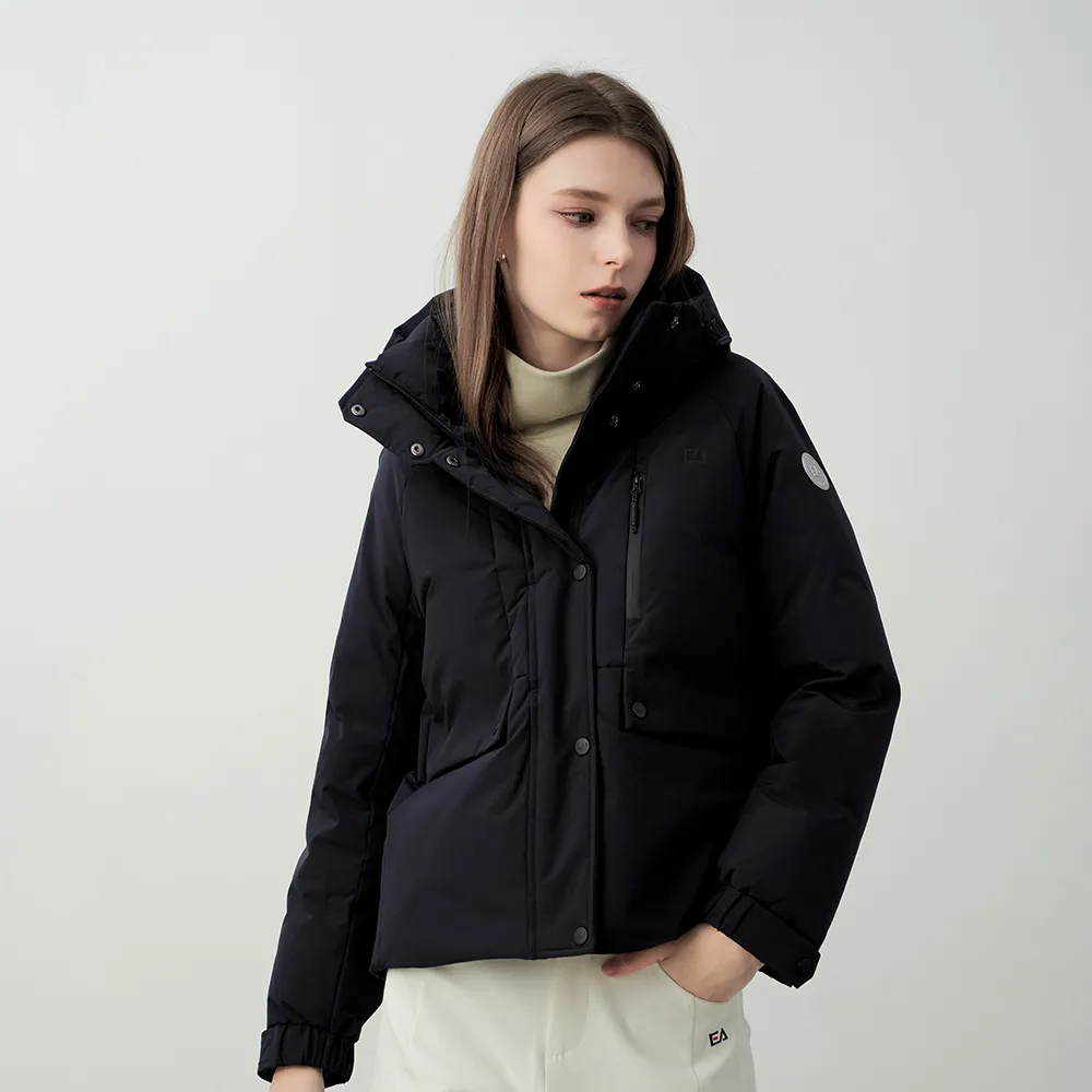 【ELLE ACTIVE】女款 90%高含絨極暖鎖溫羽絨外套-深藍色(EA25A1W6702-39)