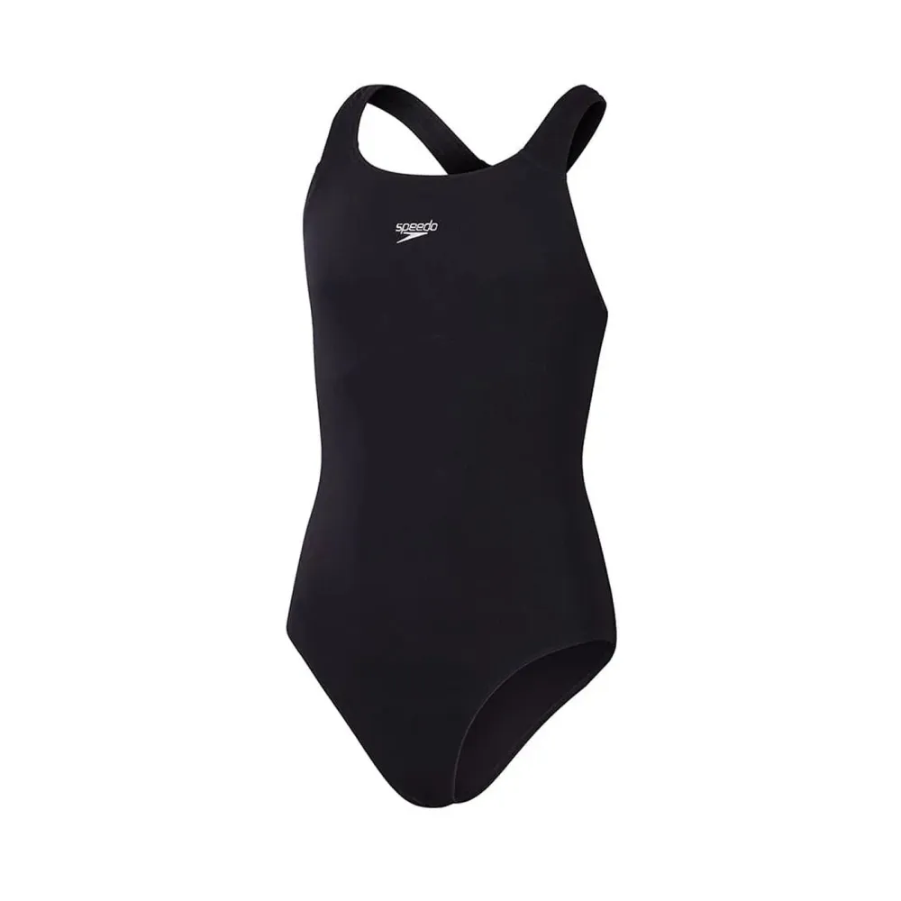 【SPEEDO】ECO ENDURANCE+ 女運動連身泳裝-游泳 泳衣 黑深灰(SD8135170001)