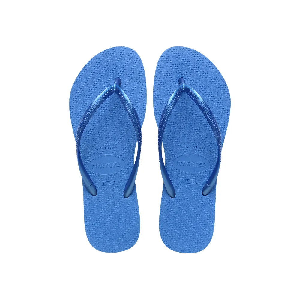 【havaianas 哈瓦仕】拖鞋 女鞋 夾腳拖 細帶 素色 Slim 皇家藍 4000030-3504W (哈瓦士)
