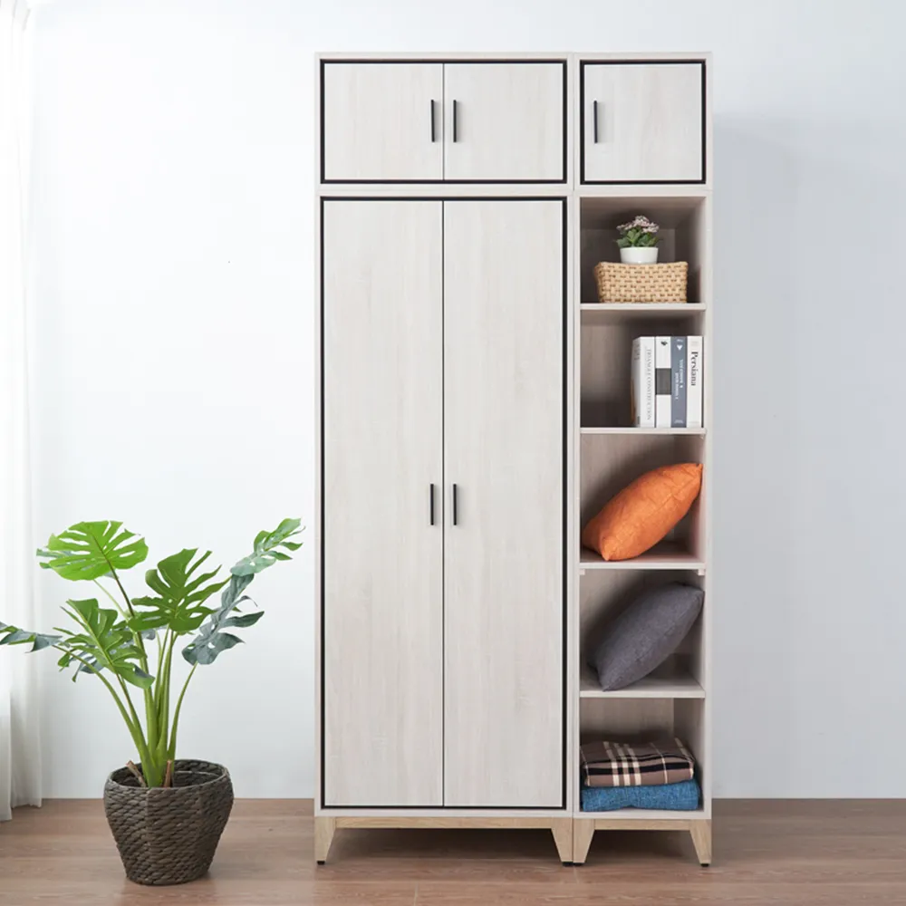 【時尚屋】RV9伊莎3.8尺雙吊開放被櫥衣櫃RV9-B812+B818+B820+B822(二色可選/免運費/免組裝/衣櫃)