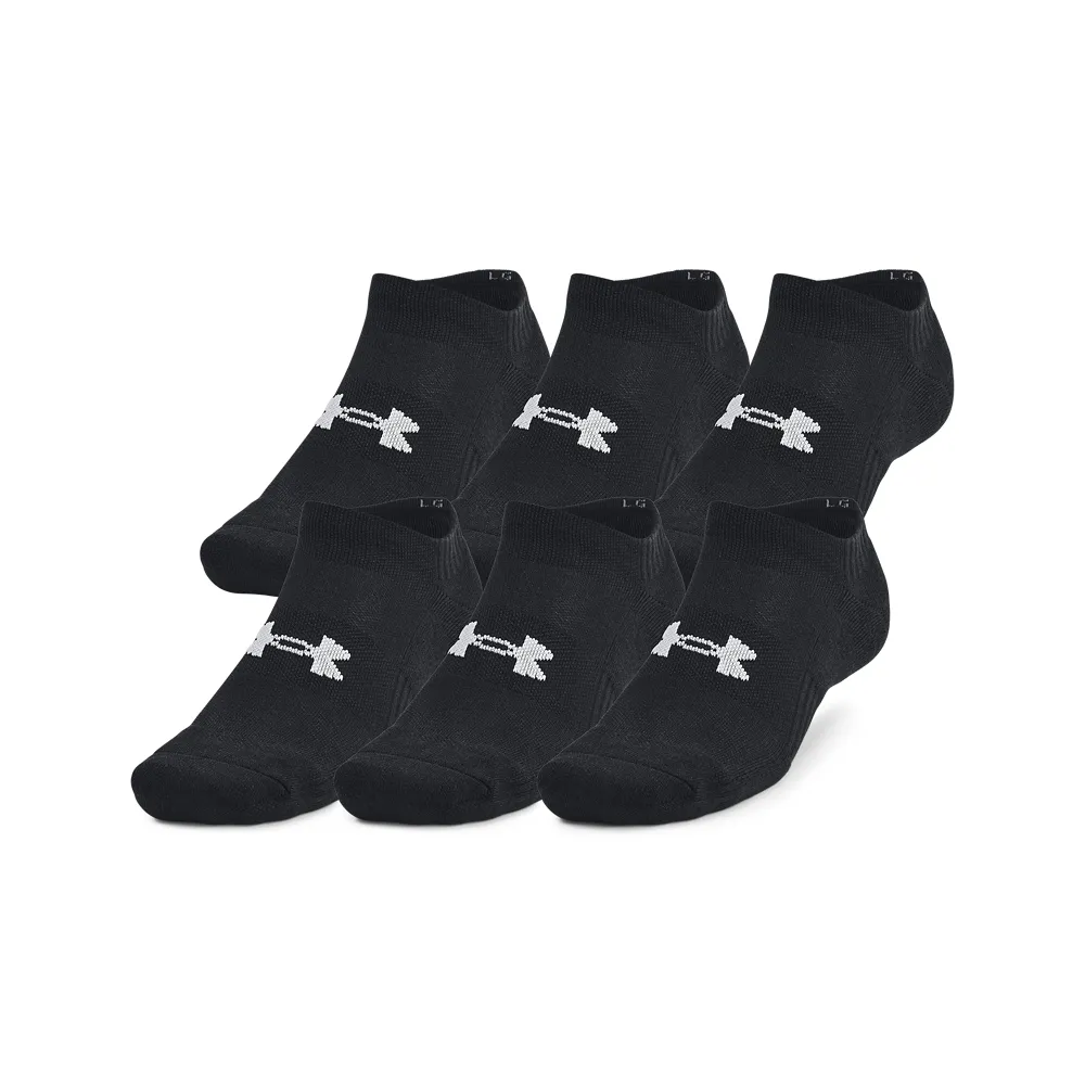 【UNDER ARMOUR】UA 男女同款 Training Cotton 腳踝襪/6入_1386317-001(黑色)