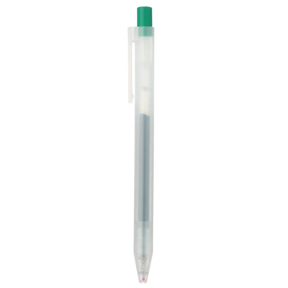 【MUJI 無印良品】自由換芯按壓滑順膠墨筆/綠0.5mm