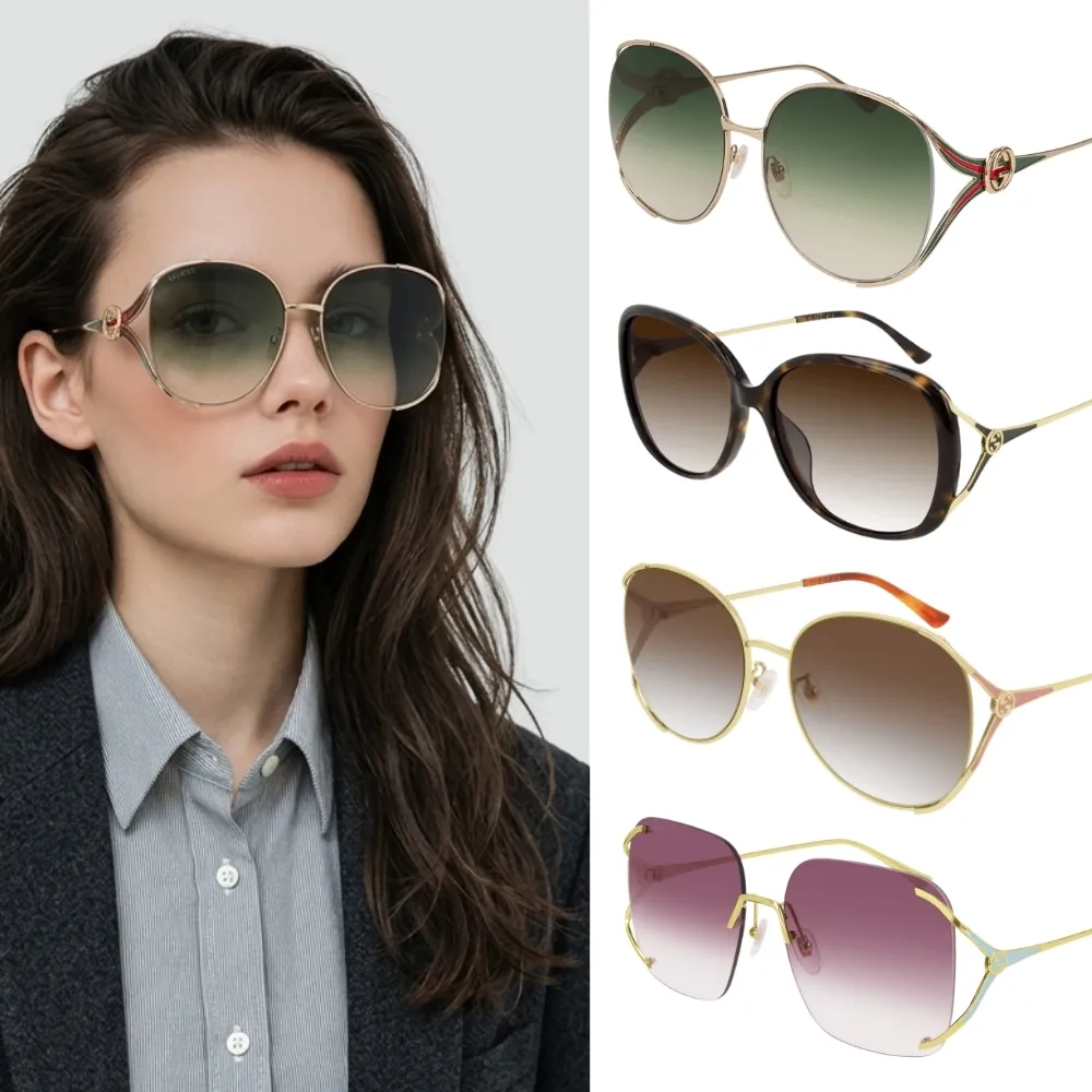 【GUCCI 古馳】經典LOGO大框暢銷抗UV太陽眼鏡(GG0225S、GG0649SK、GG0650SK、GG0646S 多款任選)
