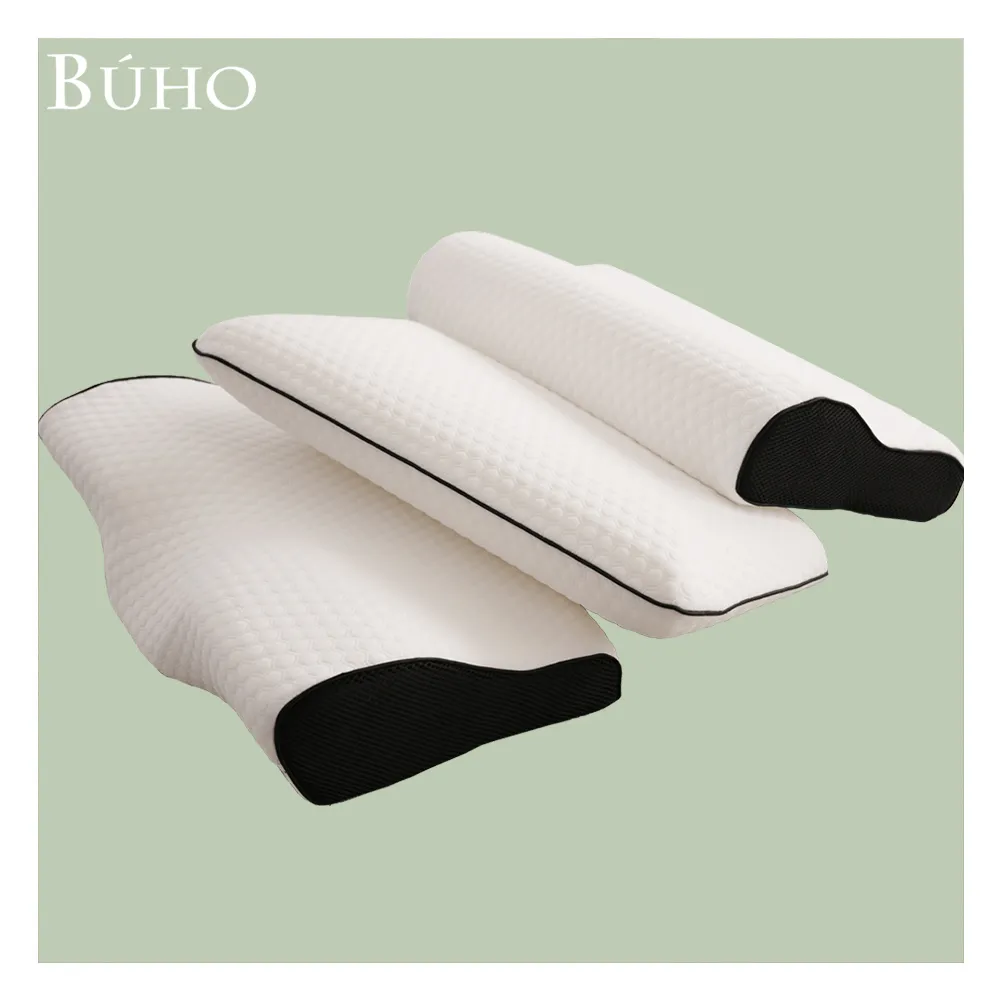 【BUHO 布歐】針織緹花人體工學釋壓記憶枕-經典款/蝶型款/麵包款(三款任選)