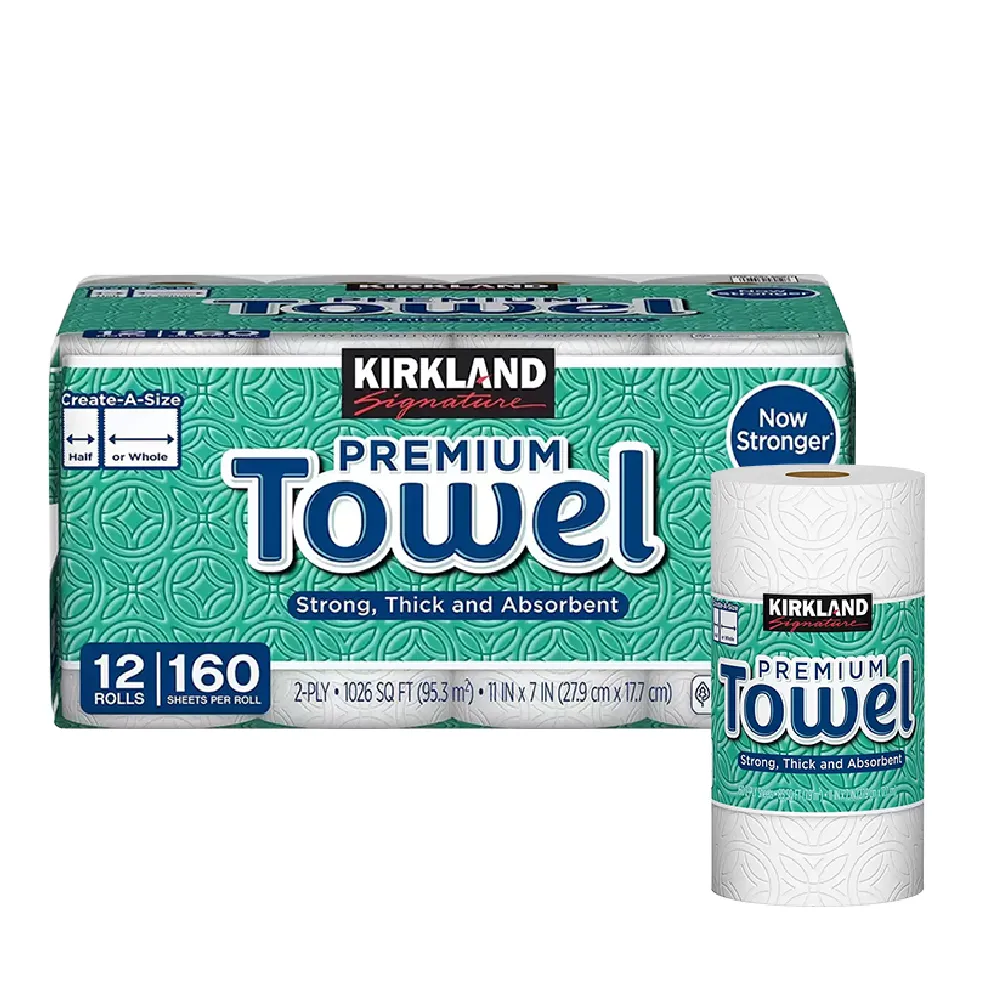 【Kirkland Signature 科克蘭】日本製隨意撕特級廚房紙巾(160張 X 12捲 衛生紙)