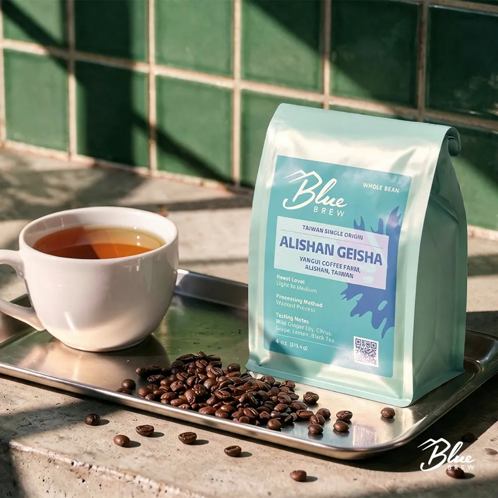 藍萃 Blue Brew 台灣 阿里山 特富野雅慕伊 藝伎 精品咖啡豆(水洗/淺中焙/113g)