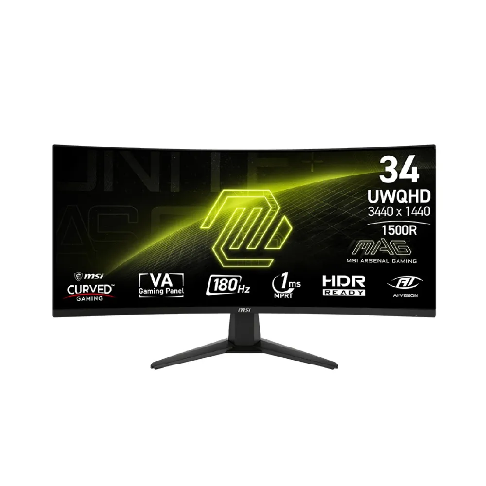 【MSI 微星】MAG 346CQ 34型 VA UWQHD 180Hz 2K 電競曲面螢幕(1ms/Adaptive Sync/1500R)