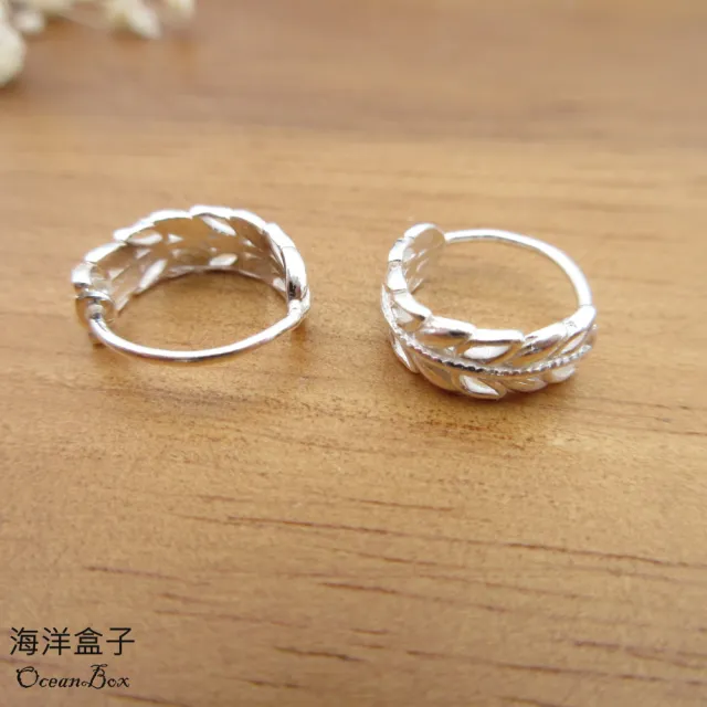 【海洋盒子】唯美羽毛圈圈針式S999純銀耳環
