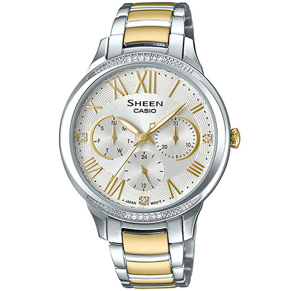【CASIO 卡西歐】SHEEN 優雅時尚質感腕錶-金 雙11 送禮(SHE-3058SG-7A)