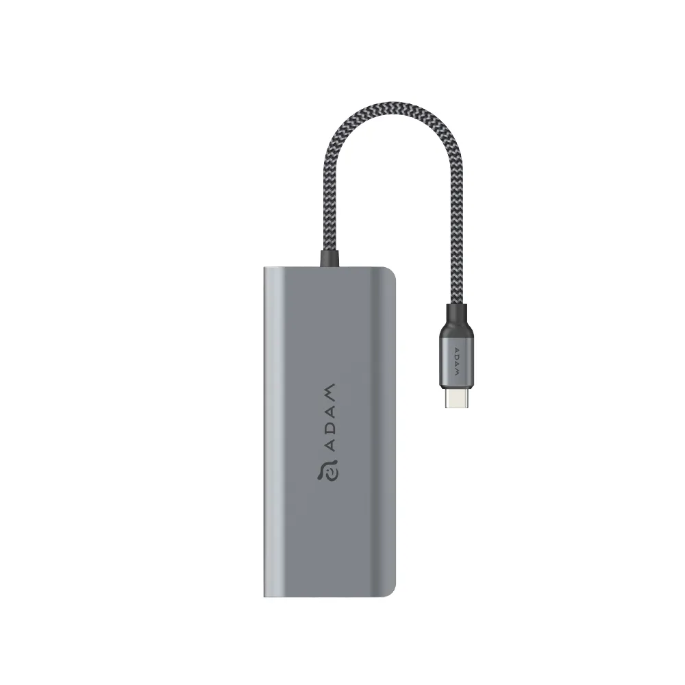 【ADAM 亞果元素】Hub A01s USB-C 六合一集線器 灰色(4K UHD 超強影像輸出)