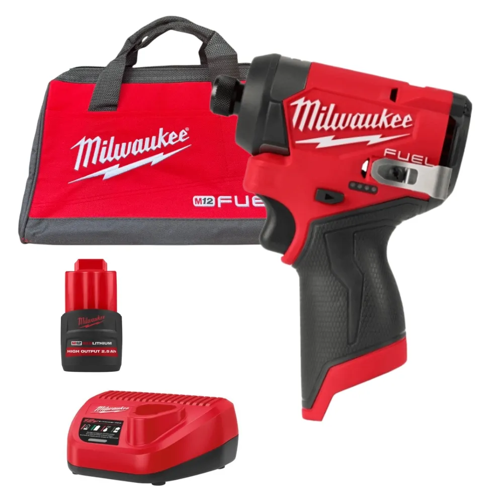 【Milwaukee 美沃奇】M12FID2 鋰電 無刷 起子機(M12 FID2主機+單2.5電池+充電器)