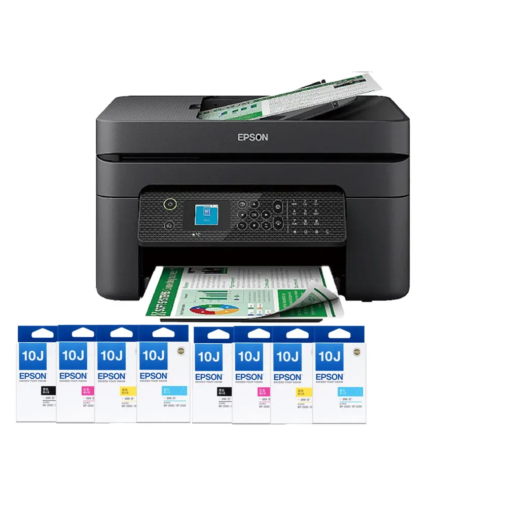 【EPSON】官方直營 搭2組T10J原廠1黑3彩墨水★WF-2930 四合一Wi-Fi傳真複合機