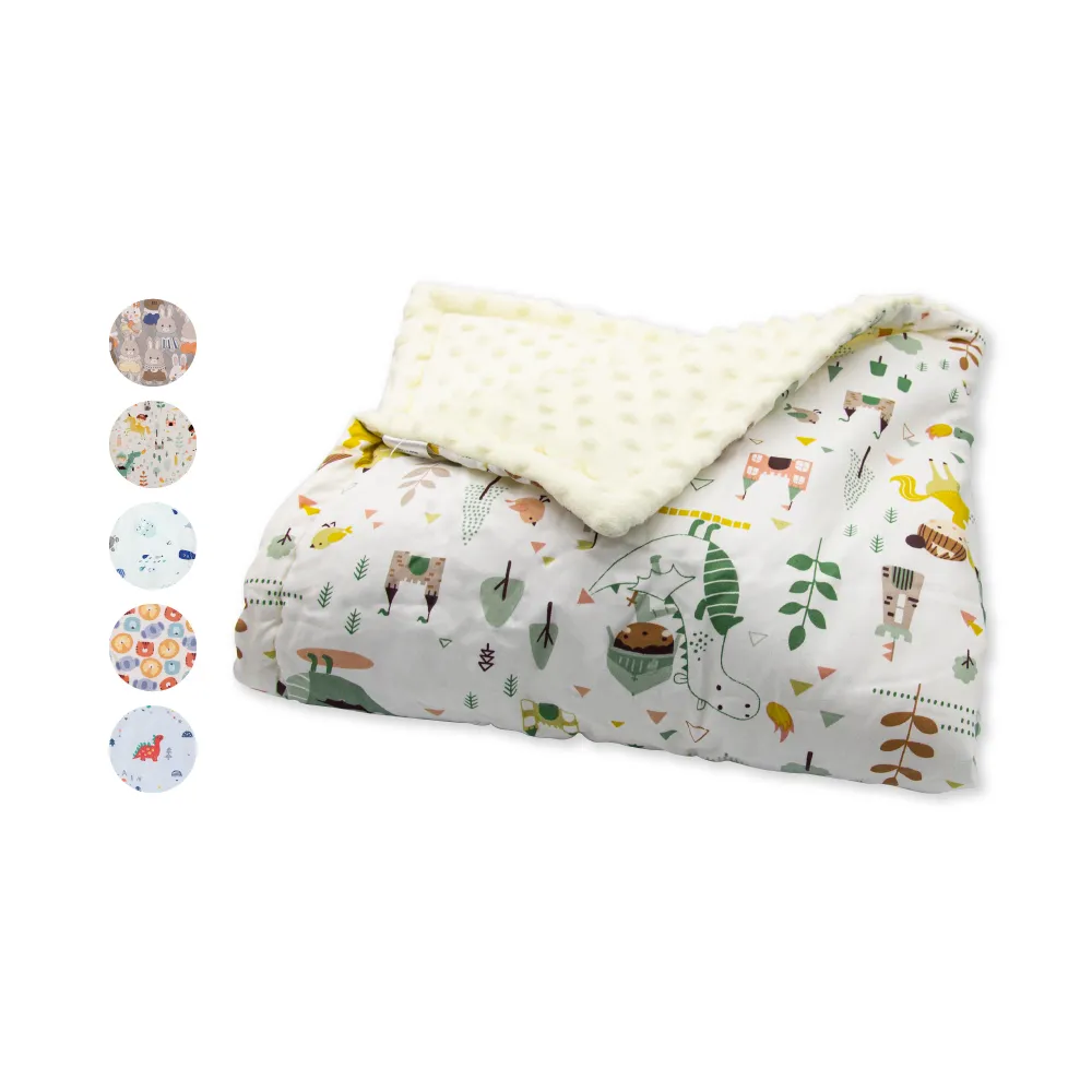 【OhBabyLying】秋冬夾棉純棉加絨款荳荳毯(寢具/嬰兒蓋被/推車蓋毯/小被被/空調毯/安撫毯)