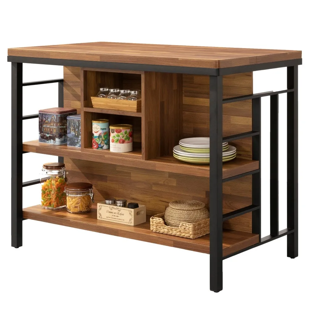 【WAKUHOME 瓦酷家具】Ari工業風木心板4尺中島桌-不含椅 A005-278