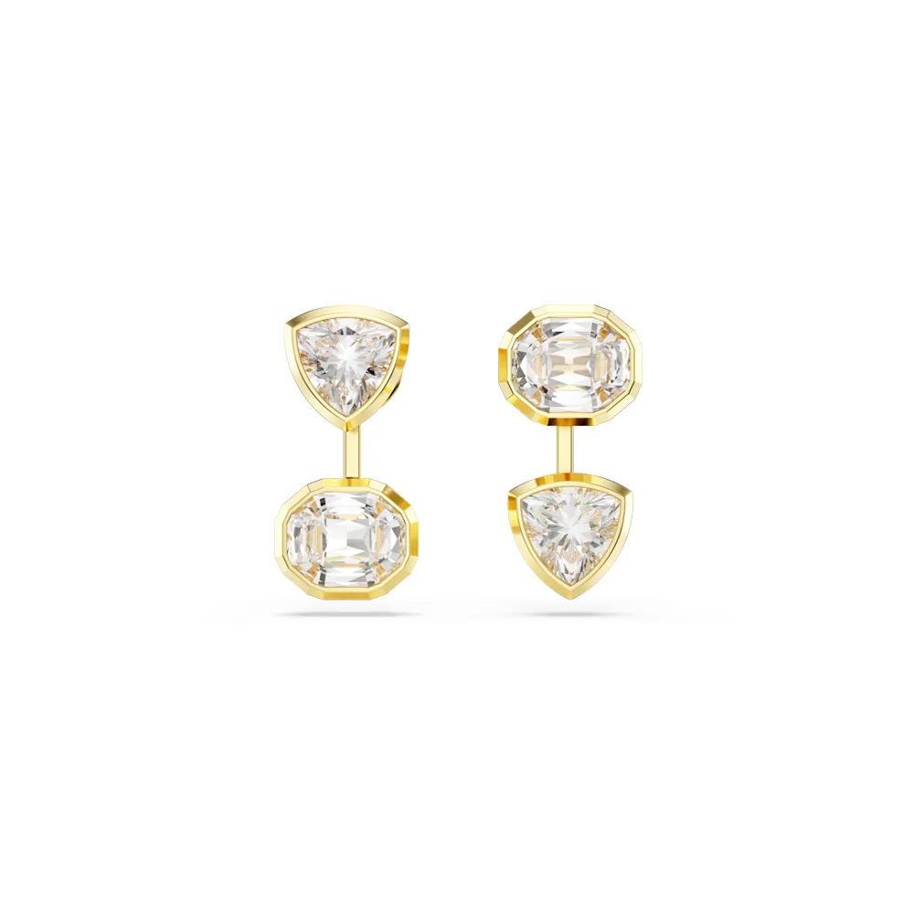 【SWAROVSKI 施華洛世奇】官方直營 Imber 耳環袋 混合式切割 鍍金色 | 5705461