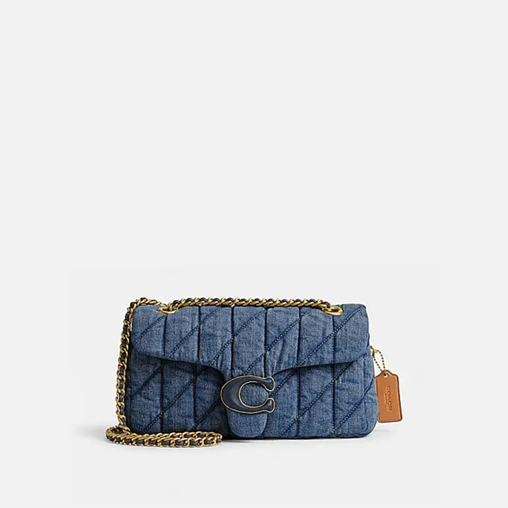 【COACH】蔻馳官方直營 TABBY 26 絎縫單肩手袋-B4/靛藍色(CR704)