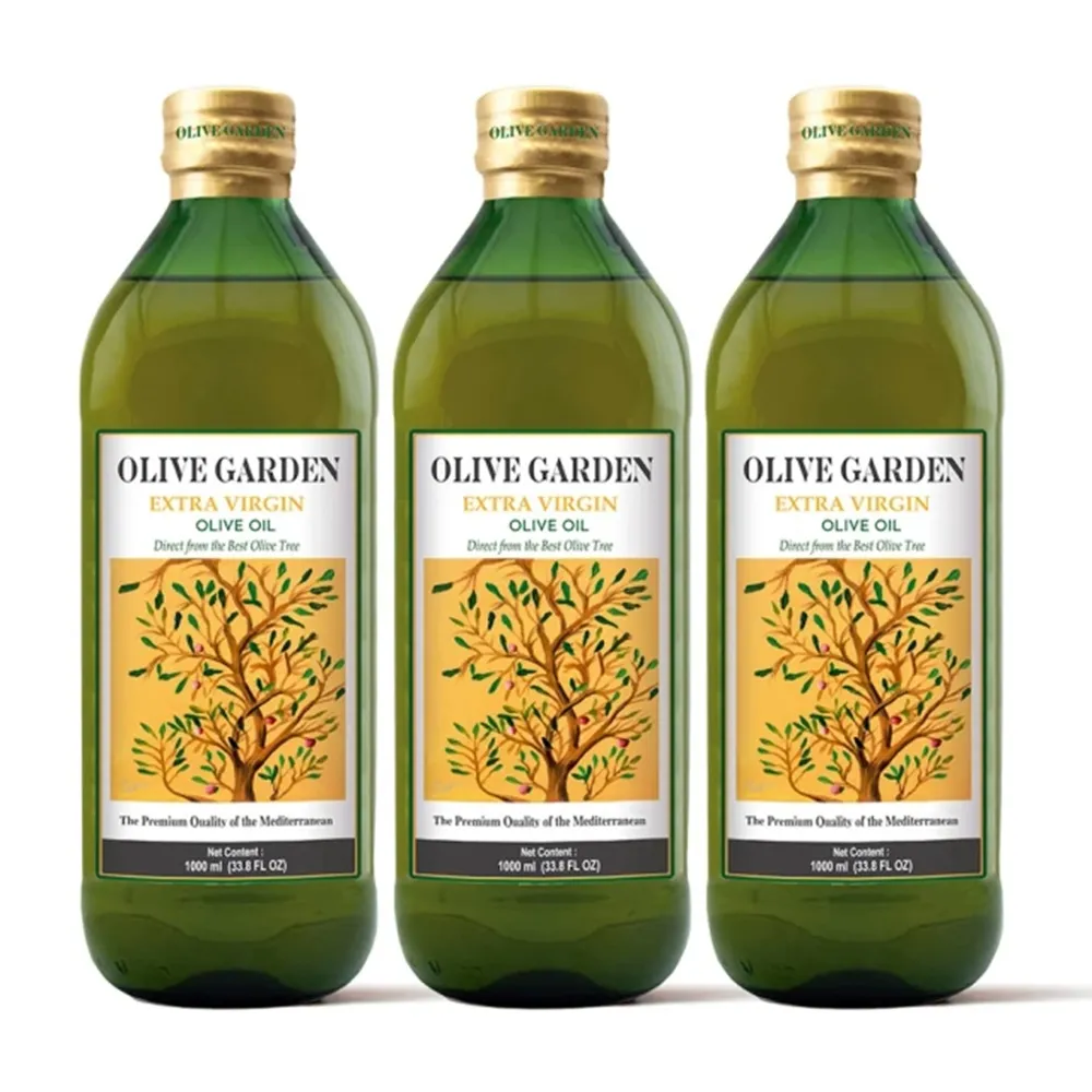 即期品OLIVE GARDEN 橄欖莊園 歐洲特級冷壓初榨橄欖油 1Lx3瓶(可生飲/酸價0.25%)