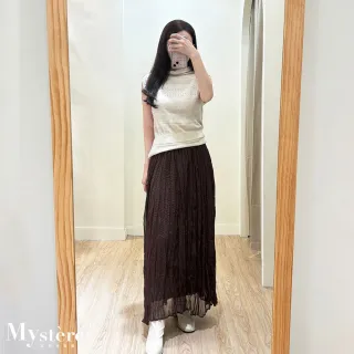 【my stere 我的時尚秘境】雙11 鏤空羊毛高領披肩兩件組 杏色 羊毛披肩 羊毛背心 針織披肩