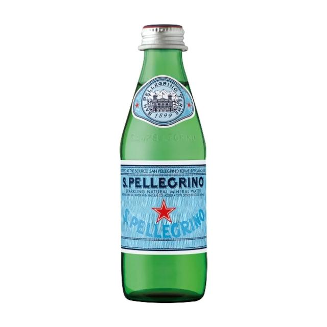 【S.Pellegrino 聖沛黎洛】天然氣泡礦泉水玻璃瓶裝250mlx24入/箱(進口氣泡水/官方直營)雙11推薦