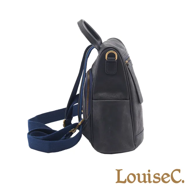 【LouiseC.】雙11 Tree House 植鞣革牛皮 後背真皮包 小尺寸 藍色 真皮包包 WI91209-09