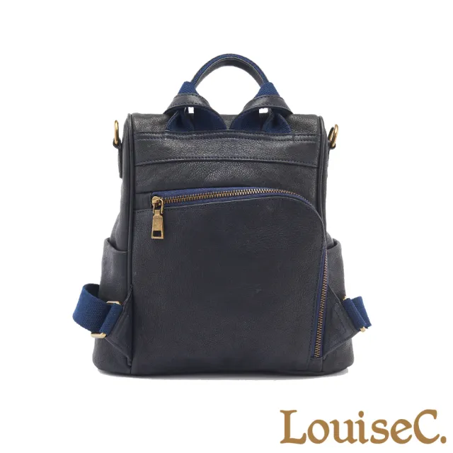 【LouiseC.】雙11 Tree House 植鞣革牛皮 後背真皮包 小尺寸 藍色 真皮包包 WI91209-09