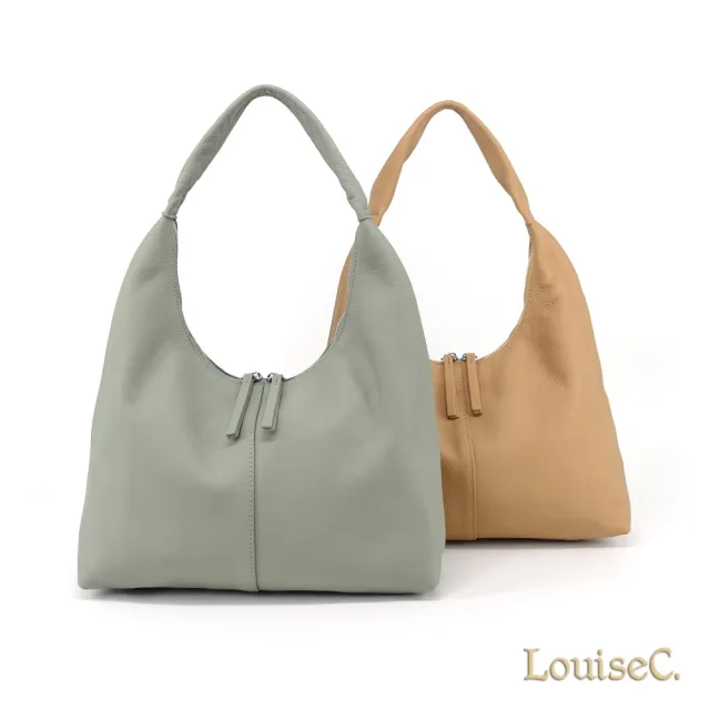 【LouiseC.】Tree House 牛皮 輕軟一體成型 三角肩背真皮包 3色 YS83368