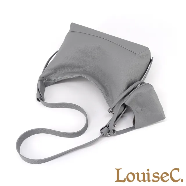 【LouiseC.】雙11 Tree House 牛皮 附迷你包 簡約知性 肩背斜背腋下真皮包 2色 雙背帶設計 TWCX92758
