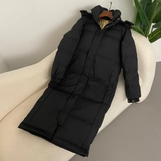 【巴黎精品】頂級真羽絨外套白鴨絨外套羽絨衣秋冬保暖大碼休閒女裝(過膝連帽情侶女外套n1ld45)