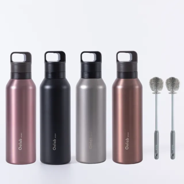 【Oolab 良杯製所】2入組 純鈦零秒瓶780ml(輕盈防漏/無螺牙/零秒瓶/一體成型掛勾)