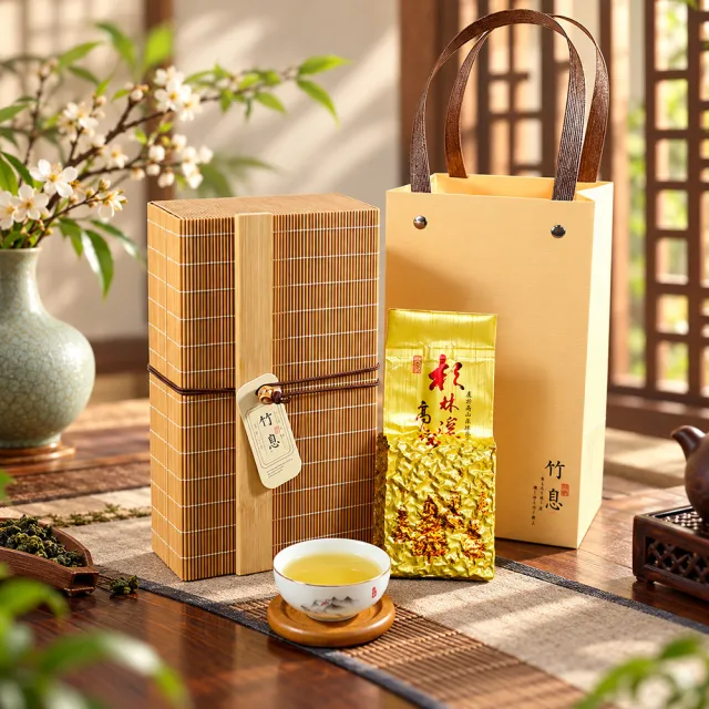 【龍源茶品】竹息禪風杉林溪流瀧頭冷冽香韵烏龍高山茶葉禮盒(75g/包-共150g;生青茶;無焙火;年節送禮推薦)