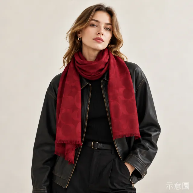 【COACH】經典LOGO羊毛/蠶絲披肩圍巾(多款可選)