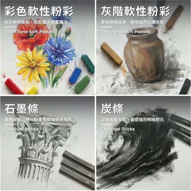 【COLOUR BLOCK】91件色鉛筆素描繪畫套組 質感皮革畫具盒(金屬色鉛筆 素描鉛筆 軟性粉彩 小學生禮物)