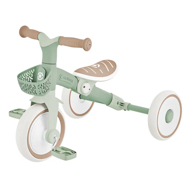 【GLOBBER 哥輪步】官方直營 LEARNING TRIKE 2合1 PLUS多功能滑步腳踏車-法式開心果(滑步車、三輪車)