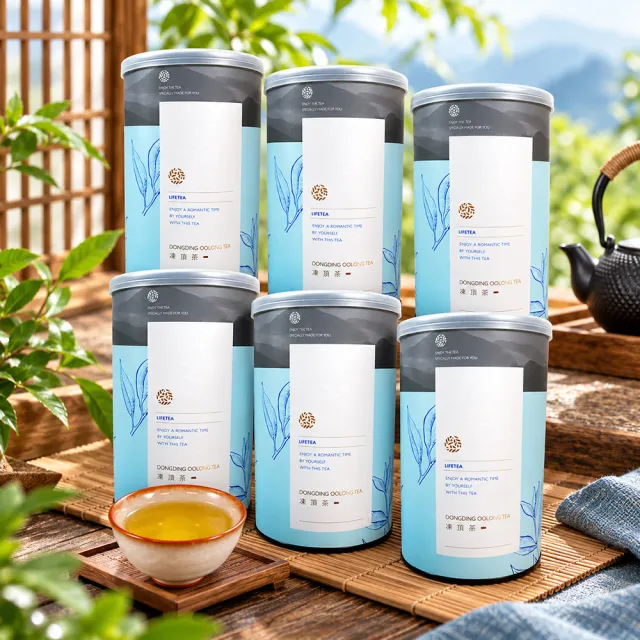 【龍源茶品】傳統滋味凍頂烏龍茶葉150gx6罐(共1.5斤;熟茶;中焙火;中發酵;附提袋)