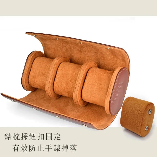 【P&W】名錶收藏盒 3支裝 皮革材質 手工精品錶盒(全開式 旅行收納盒 攜帶錶盒)