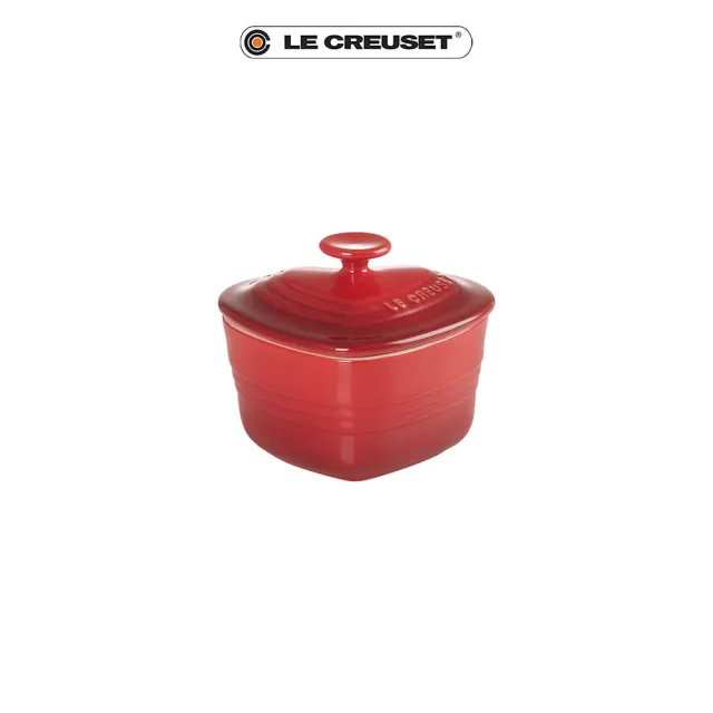 【Le Creuset】瓷器愛心烤盅300ml(櫻桃紅)
