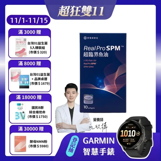 【營養師輕食】Real Pro SPM™ 超臨界魚油 (一入10粒 全台最高！每顆500ug 活性Omega-3 SPM)