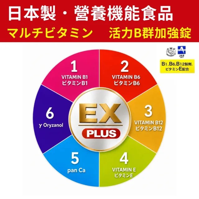 【花鳥】活力舒錠 EX PLUS *4盒 120錠/盒 (維生素 B1誘導體、維生素B6、B12、γ-穀維素)