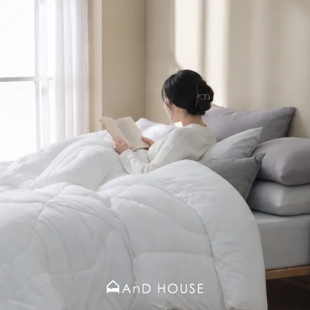 【AnD HOUSE 安庭家居】天絲被雙人180x210公分(頂級蘭精/透氣/蓬鬆/抑菌/保暖冬被)