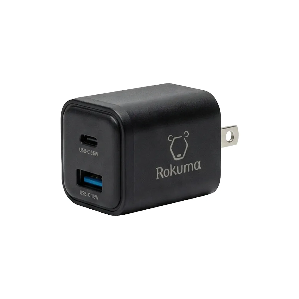 Rokuma 30W GaN 氮化鎵2孔PD快充充電器(ROPD30-B/ROPD30-W)