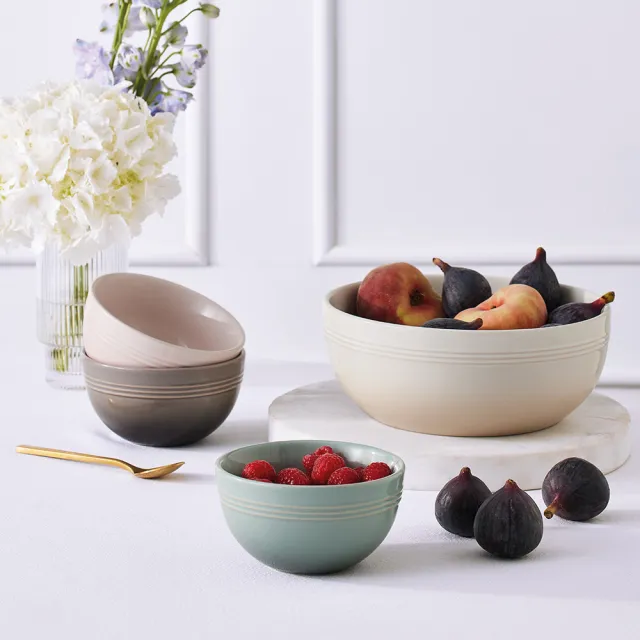 【Le Creuset】瓷器舊金山系列飯碗350ml(櫻桃紅/琉璃藍/迷霧灰-無盒 3色選1)