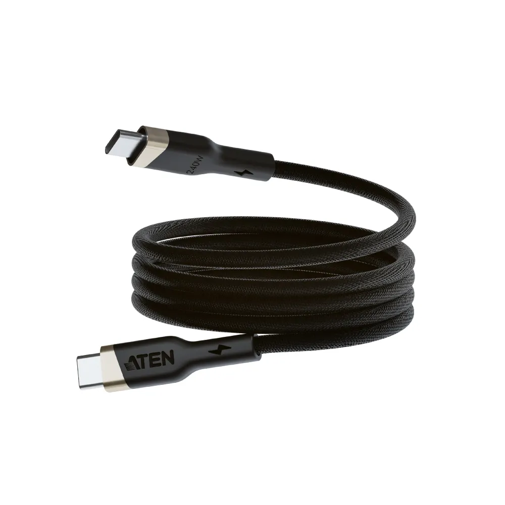 【ATEN】1公尺 240W USB-C to USB-C 磁吸充電線 充電線 傳輸線 手機線 iPhone18充電線(2L-3101P240M)