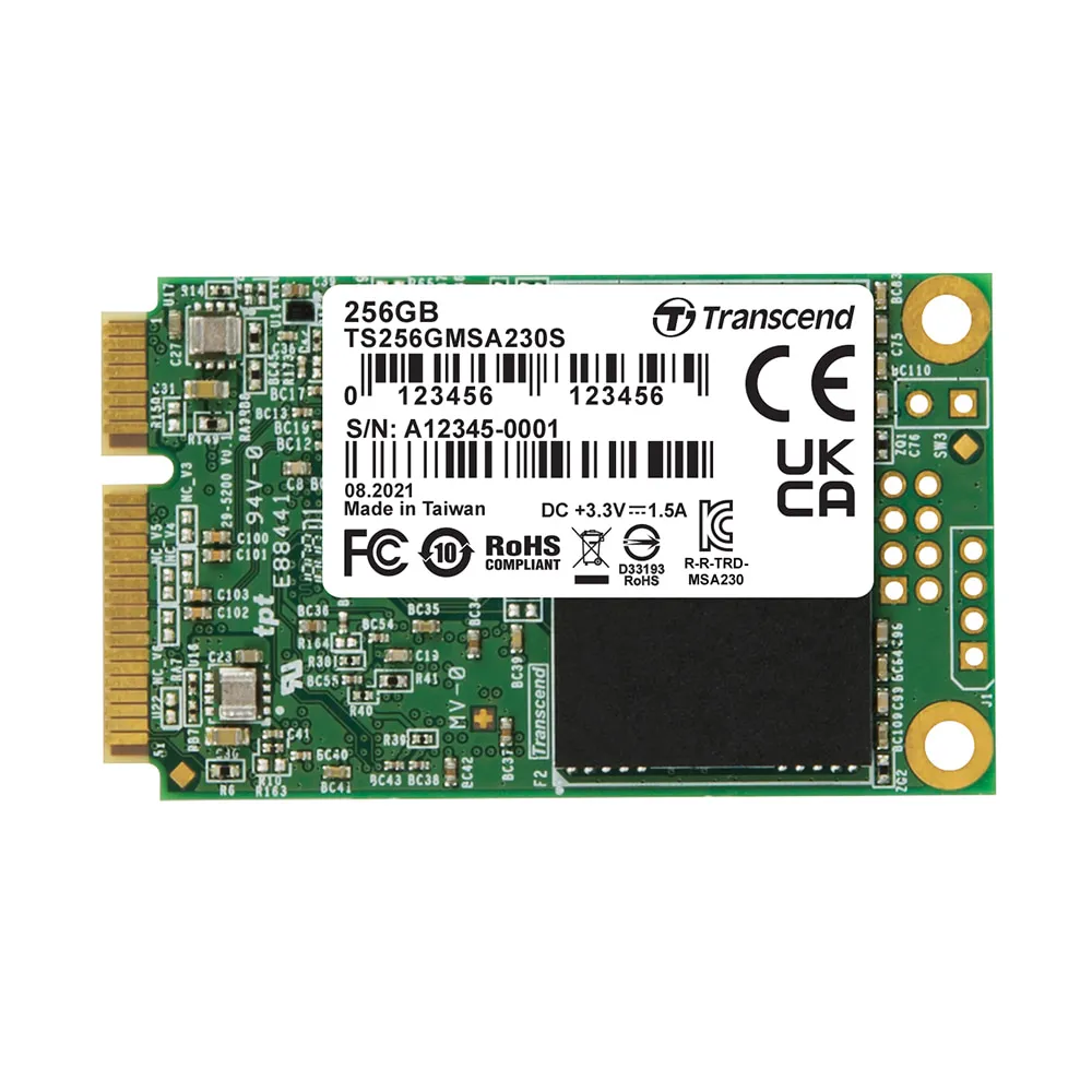 【Transcend 創見】MSA230S 256GB mSATA SATA III SSD固態硬碟(TS256GMSA230S 新舊包裝隨機出貨)